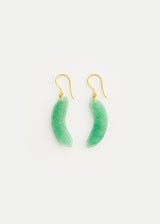 18kt Gold Green Aventurine Drill & Loop Earrings