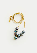 18kt Gold Seven Tahitian Pearls Cluster on Cord