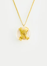 18kt Gold Zen Rocks Large Crystal Amulet on Cord