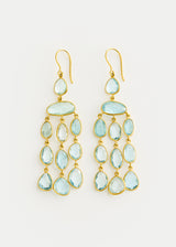 18kt Gold Aquamarine Long Jellyfish Earrings