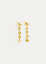 18kt Gold Flower Drop Studs