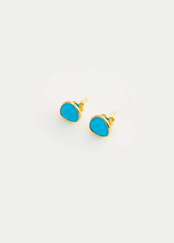 18kt Gold Turquoise Classic Studs