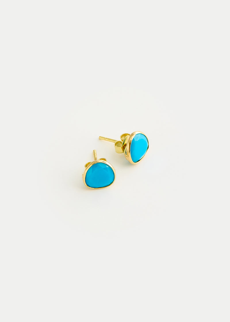 18kt Gold Turquoise Classic Studs