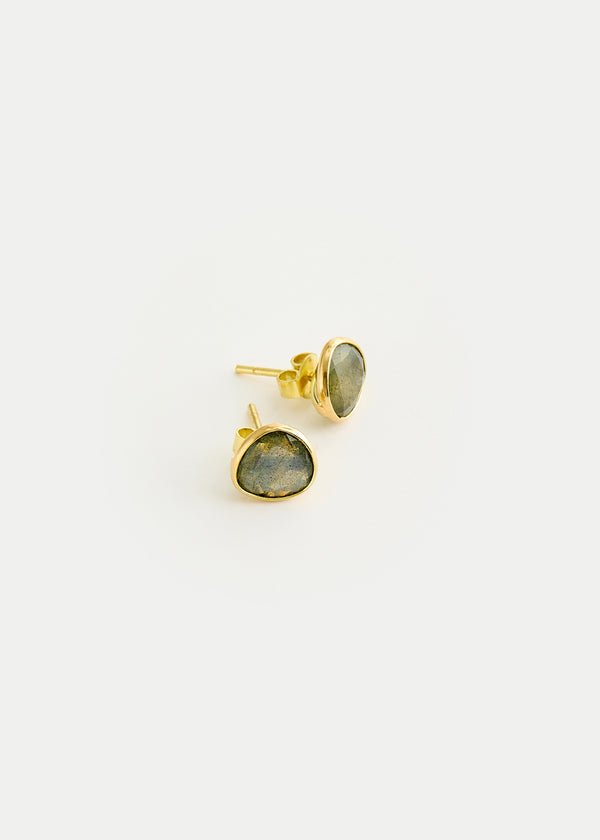18kt Gold Labradorite Classic Studs