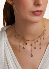 18kt Gold New Day Mixed Tourmalines Waterfall Necklace