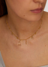 18kt Gold Diamond Cluster Knot Necklace