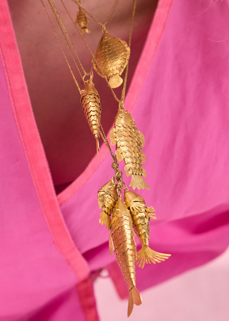 18kt Gold PSTM Myanmar Haddock Fish Pendant on Cord