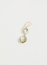 18k Gold Green Amethyst Small Double Drop Earrings