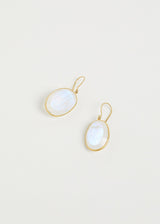 18kt Gold Rainbow Moonstone Single Drop Earrings