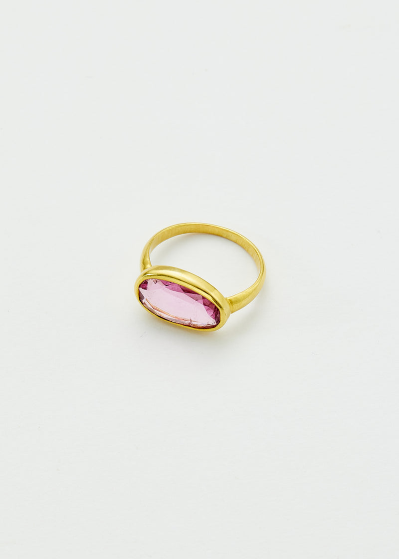 18kt Gold Pink Ibis Pink Tourmaline Greek Ring