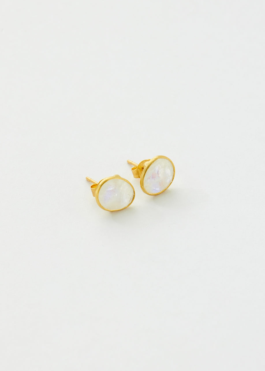 18kt Rainbow Moonstone Classic Studs