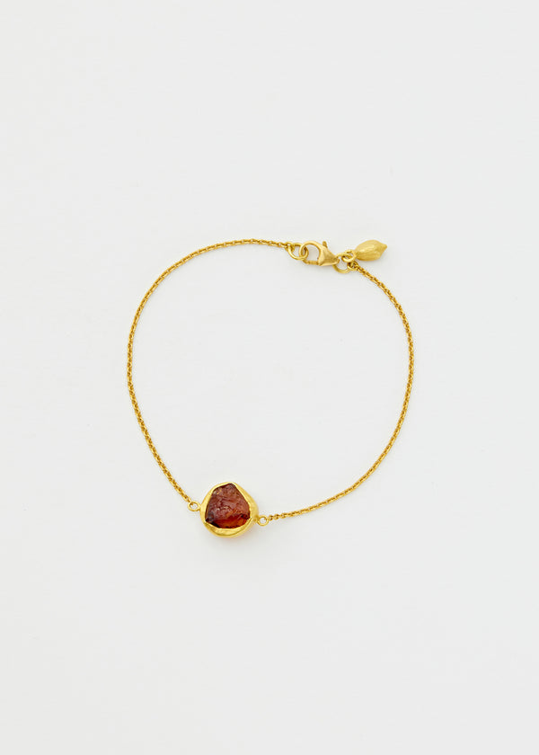 18kt Gold Methamorphic Citrine Single Stone Bracelet