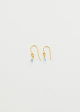 18kt Gold Anemone Aquamarine Tiny Drop Earrings
