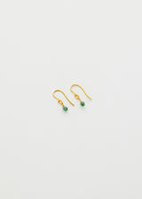 18kt Gold Anemone Green Tourmaline Tiny Drop Earrings