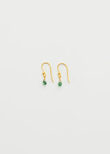 18kt Gold Anemone Green Tourmaline Tiny Drop Earrings