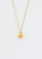 18kt Colombian Gold Stamped Rosette Pendant on Cord