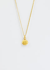 18kt Colombian Gold Stamped Rosette Pendant on Cord