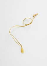 18kt Colombian Gold Small Stamp Leaf Pendant on Cord