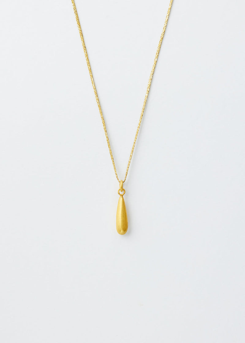 18kt Colombian Gold Long Drop Pendant on Cord