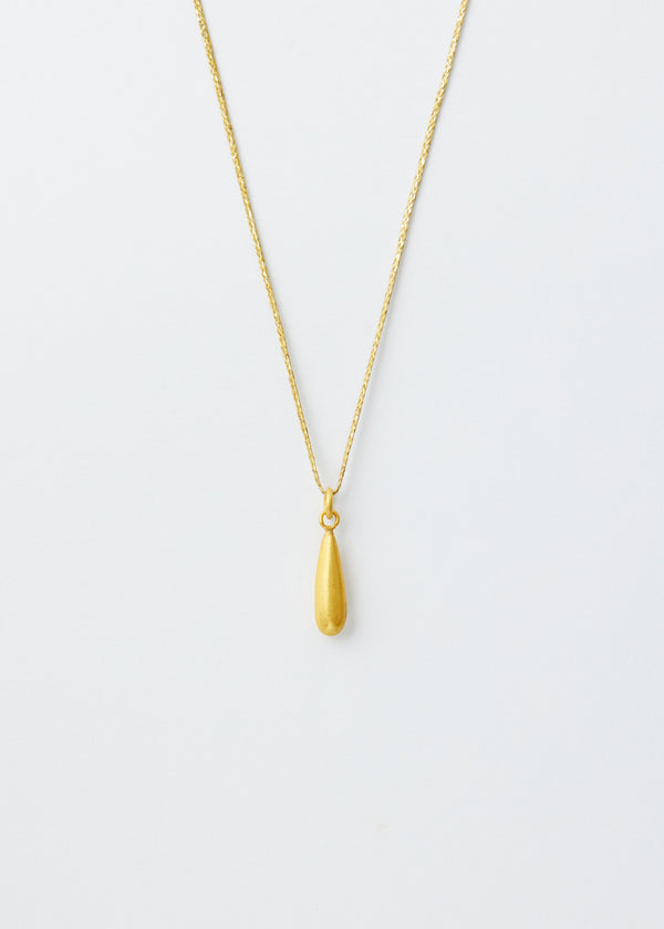 18kt Colombian Gold Long Drop Pendant on Cord