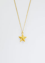 18kt Colombian Gold Star Pendant on Cord