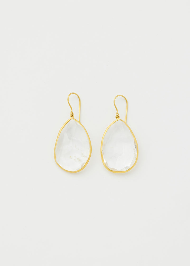 18kt Gold Crystal Single Drop Earrings