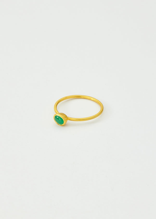 18kt Gold Anemone Emerald Cup Ring