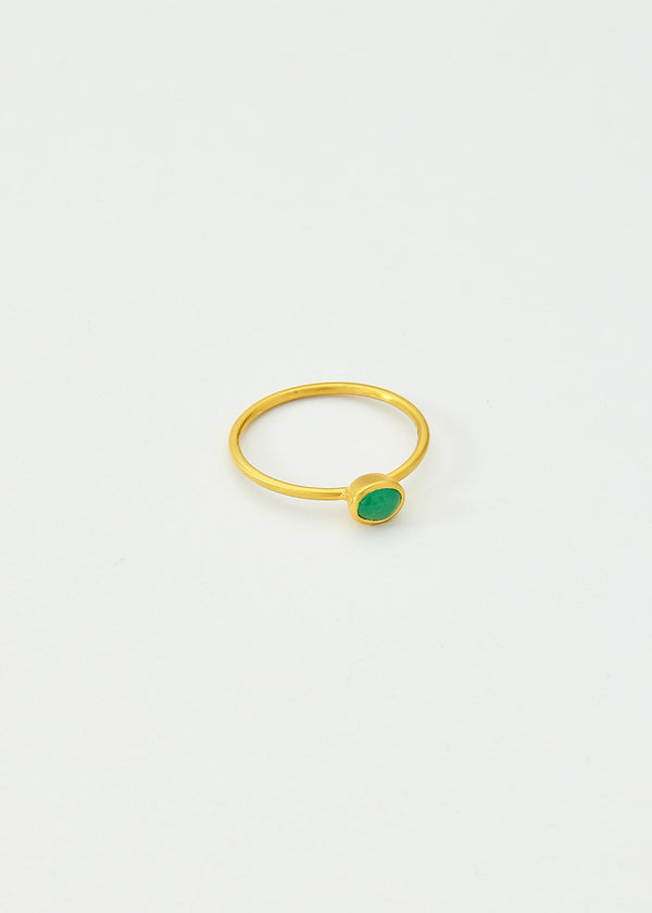 18kt Gold Anemone Emerald Cup Ring
