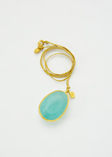 18kt Gold Anemone & Aquamarine Amulets on Cord