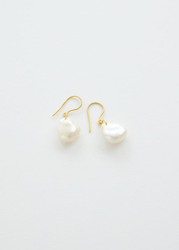 18kt Gold Aphrodite's Baroque Pearls Drill & Loop Earrings