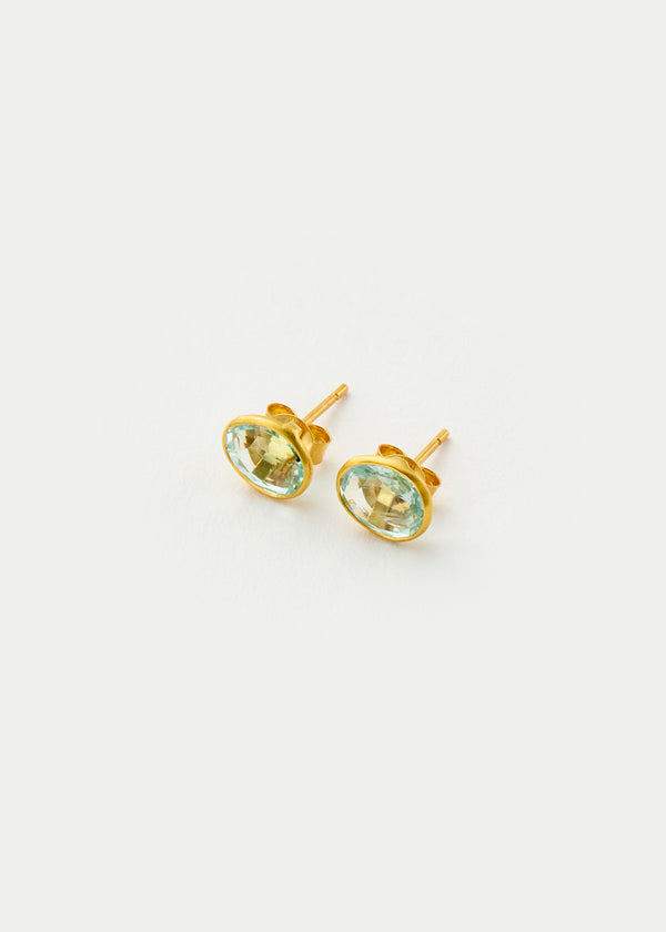 18kt Gold Aquamarine Classic Studs