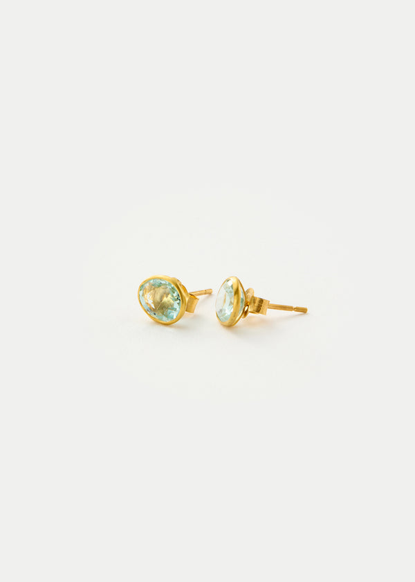 18kt Gold Aquamarine Classic Studs