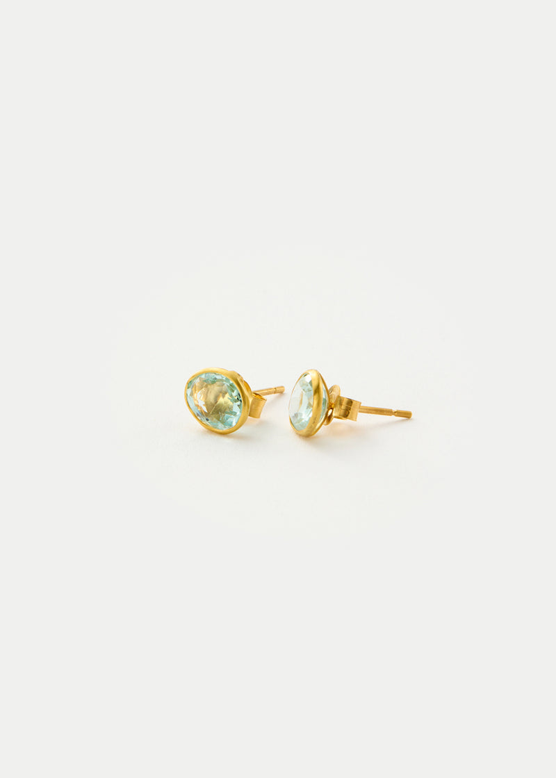 18kt Gold Aquamarine Classic Studs