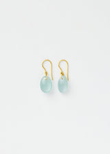 18kt Gold Glacier Drill & Loop Aquamarine Earrings