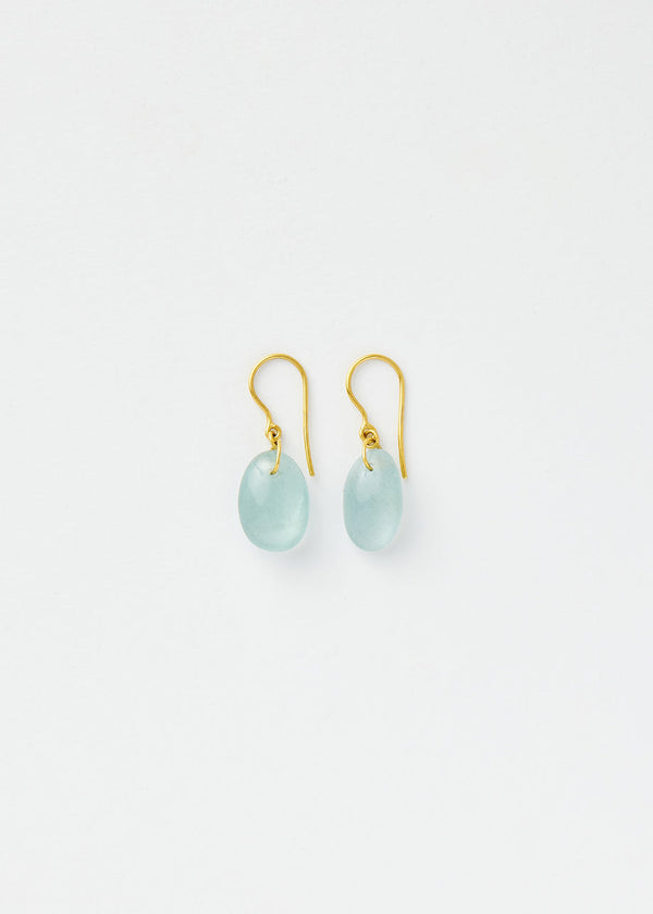 18kt Gold Glacier Drill & Loop Aquamarine Earrings