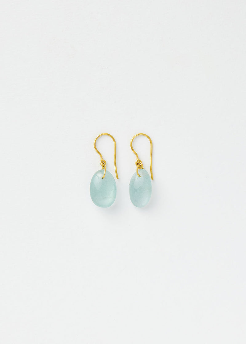 18kt Gold Glacier Drill & Loop Aquamarine Earrings