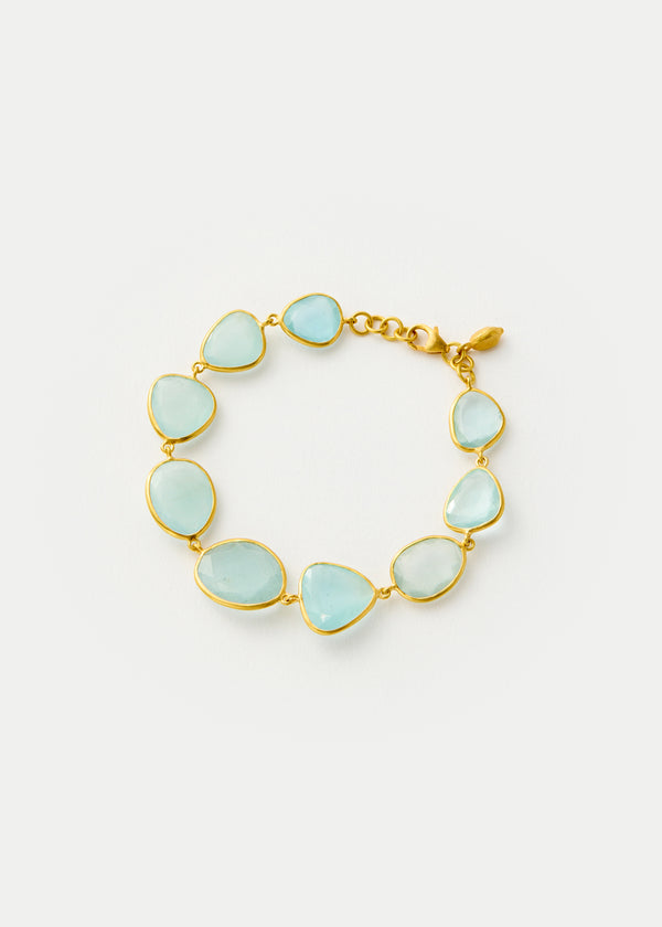 18kt Gold Aquamarine Full Stone Bracelet