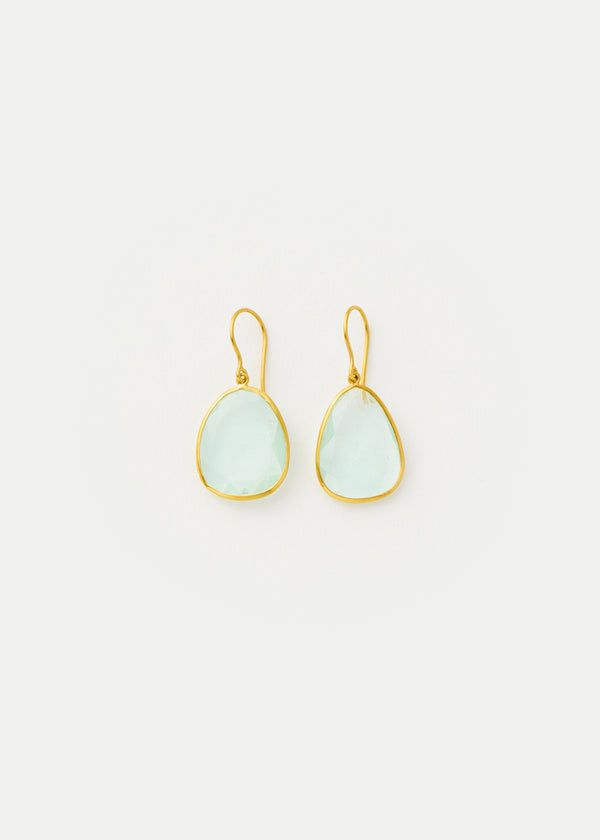 18kt Gold Aquamarine Single Drop Earrings