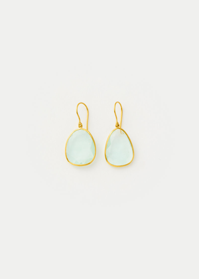 18kt Gold Aquamarine Single Drop Earrings