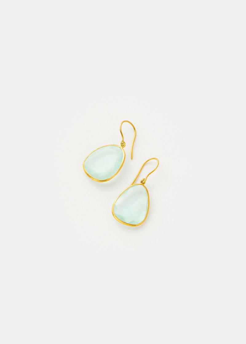 18kt Gold Aquamarine Single Drop Earrings