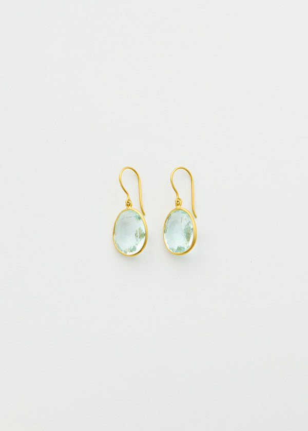 18kt Gold Koh-i-Noor Aquamarine Small Single Drop Earrings