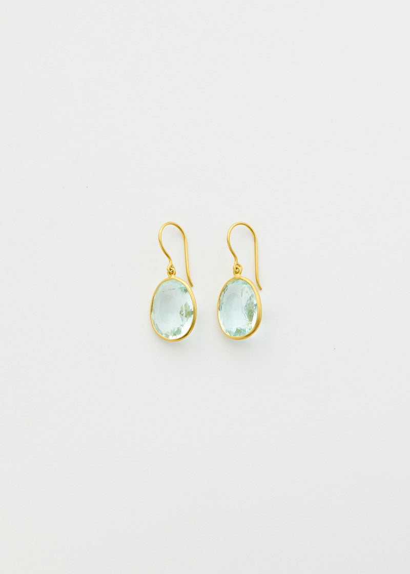 18kt Gold Koh-i-Noor Aquamarine Small Single Drop Earrings