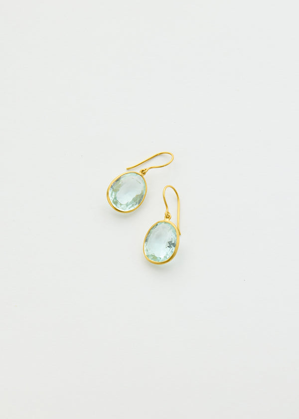 18kt Gold Koh-i-Noor Aquamarine Small Single Drop Earrings