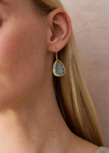 18kt Gold Aquamarine Single Drop Earrings