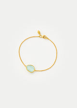 18kt Gold Aquamarine Small Single Stone Bracelet