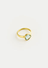 18kt Gold Aquamarine Small Greek Ring