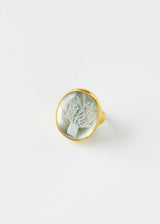 18kt Gold Artemis Mother of Pearl & Crystal Ring