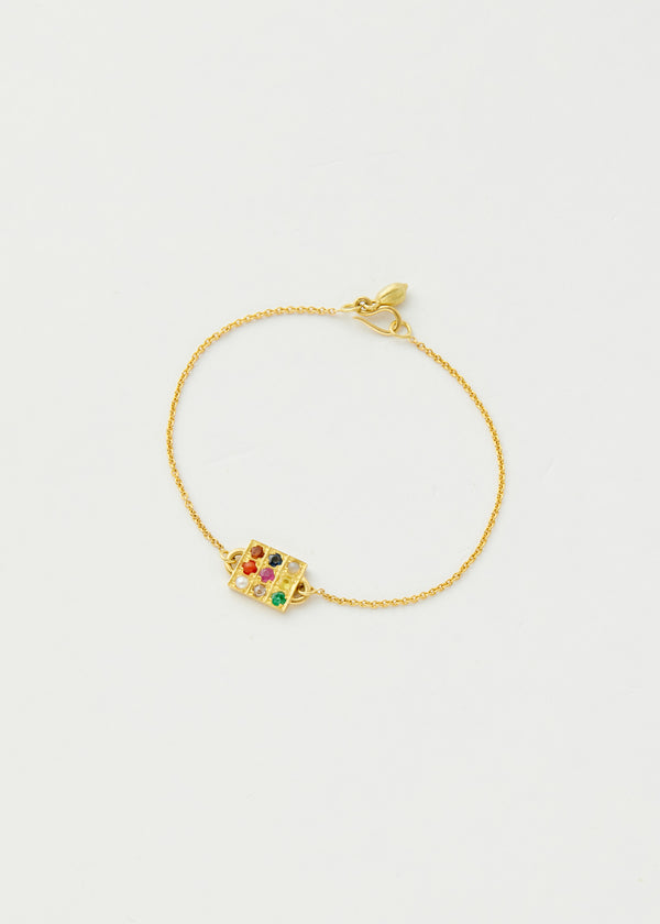 18kt Gold Baby Navaratna Bracelet