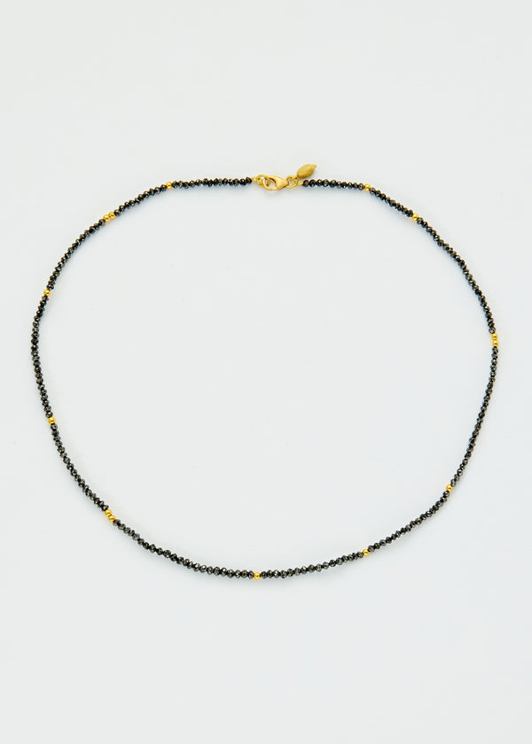 18kt Gold Black Diamond Beaded Necklace