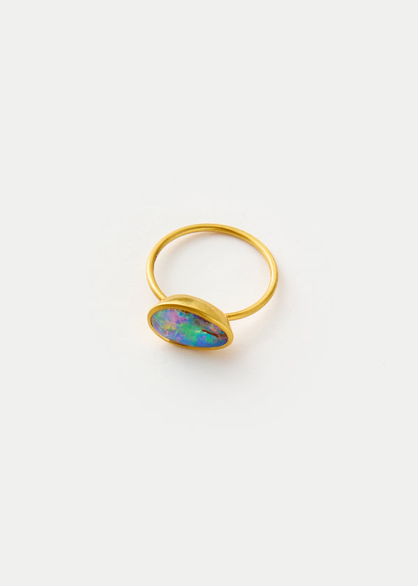 18kt Gold Boulder Opal Cup Ring